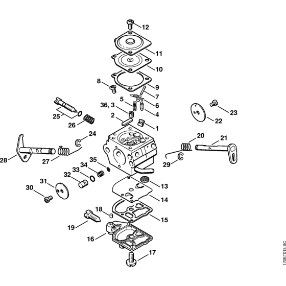 Carburetor C1Q-S47 Assembly for Stihl MS190T Chainsaws