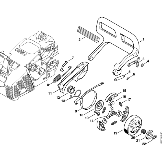 Hand guard & Chain brake Assembly for Stihl MS191T Chainsaws