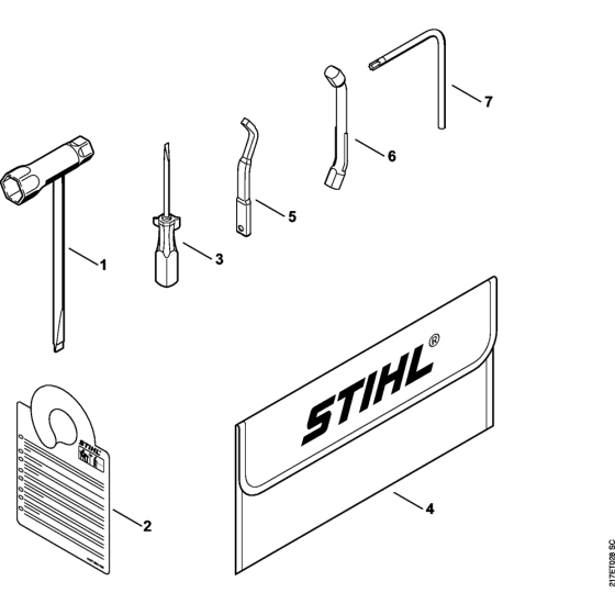 Tools & Extras Assembly for Stihl MS192T MS192TC Chainsaws