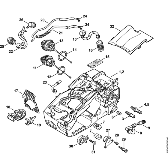 Motor housing Assembly for Stihl MS193C Chainsaws