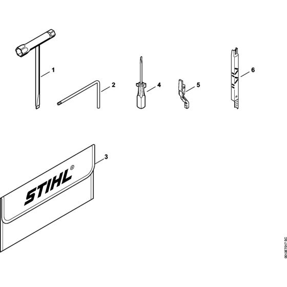 Tools & Extras Assembly for Stihl MS201 MS201C Chainsaws