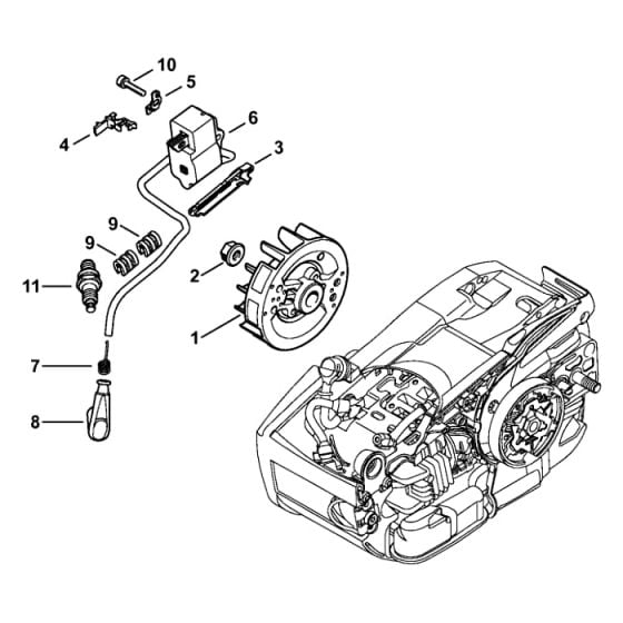 Ignition System Assembly for Sthil MS201T Chainsaw