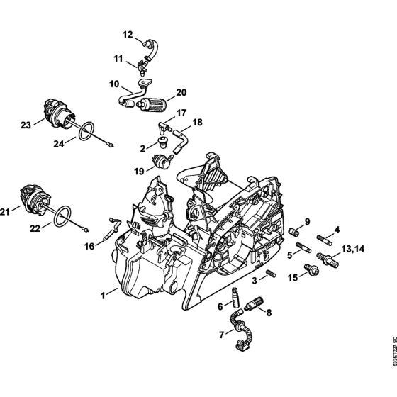 Motor housing Assembly for Stihl MS211 MS211C Chainsaws