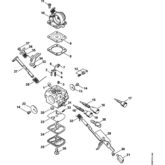 Carburetor C1Q-S240 & C1Q-S119 (27.2013) & (57.2012) Assembly for Stihl MS211 MS211C Chainsaws