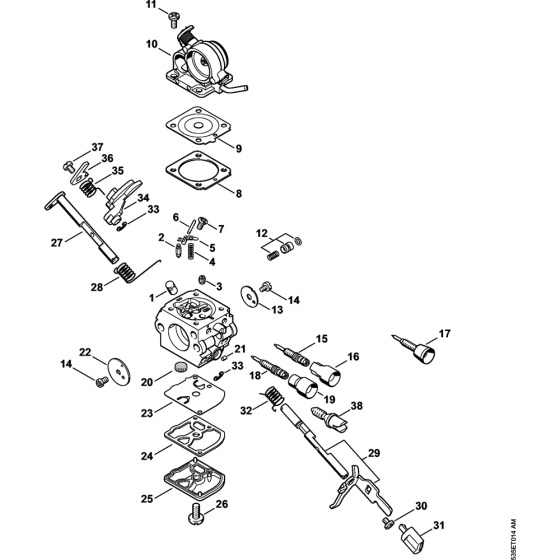 Carburetor C1Q-S241 & C1Q-S120 (27.2013) & (57.2012) Assembly for Stihl MS211 MS211C Chainsaws