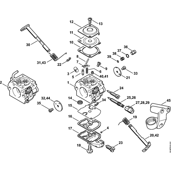 Carburetor C1Q­S84 & C1Q-100335 Assembly for Stihl MS230 MS230C Chainsaws