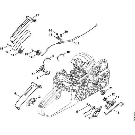 Throttle control Assembly for Stihl MS231 MS231C MS251 MS251C Chainsaws