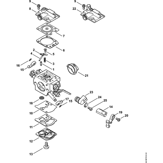 Carburetor WTF-1 & WTF-3 Assembly for Stihl MS241C Chainsaws