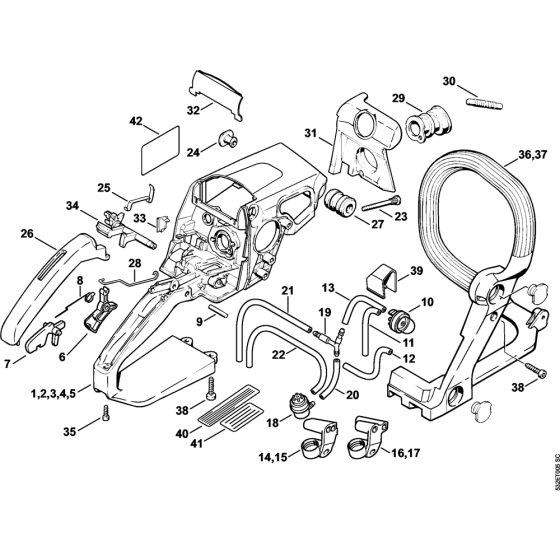 Handle housing Assembly for Stihl MS250 MS250C Chainsaws