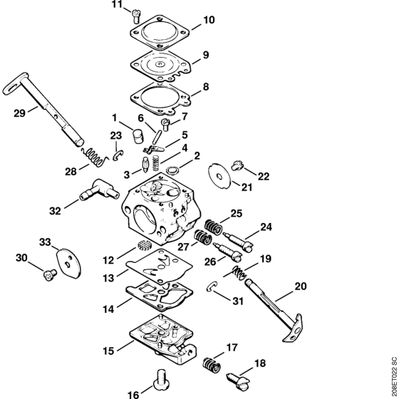 Carburetor WT-1007 BR Assembly for Stihl MS250 MS250C Chainsaws