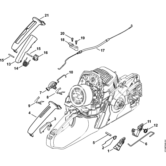 Throttle control Assembly for Stihl MS271 MS271C MS291 MS291C Chainsaws