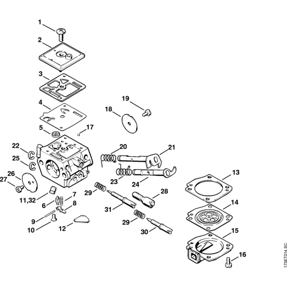 Carburetor C3A-S31 Assembly for Stihl MS340 Chainsaws