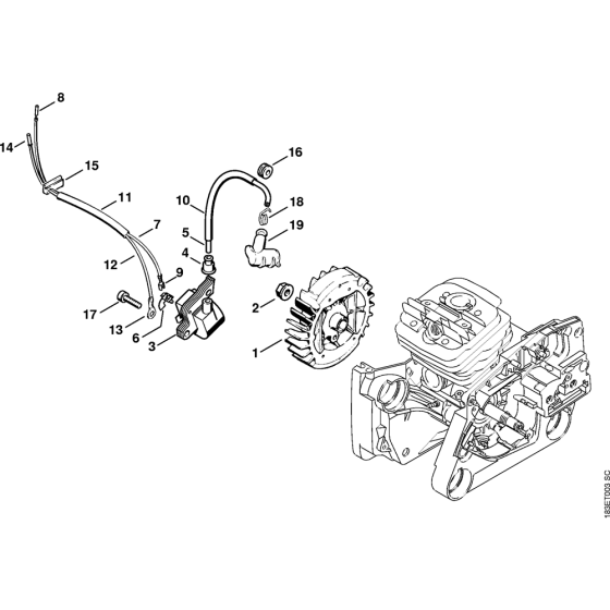 Ignition system Assembly for Stihl MS360C Chainsaws