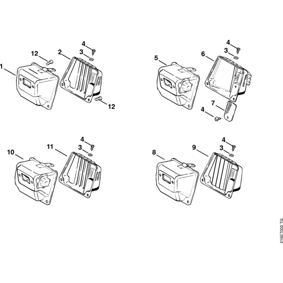 Muffler Assembly for Stihl MS380 Chainsaws