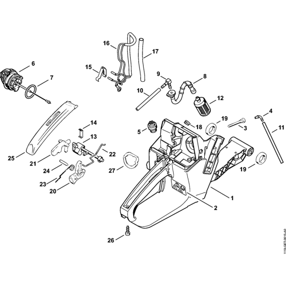 Tank housing Assembly for Stihl MS381 Chainsaws