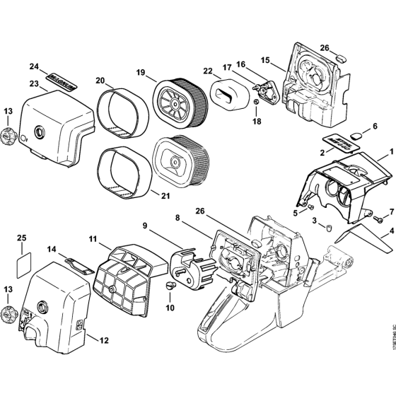 Shroud & Air filter Assembly for Stihl MS440 Chainsaws