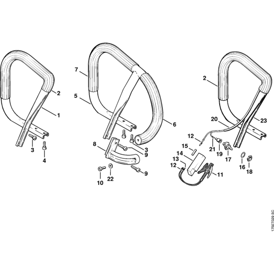 Handlebar & Heating element Assembly for Stihl MS440 Chainsaws