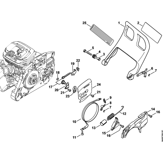 Hand guard & Chain brake & Chain tensioner Assembly for Stihl MS461 Chainsaws