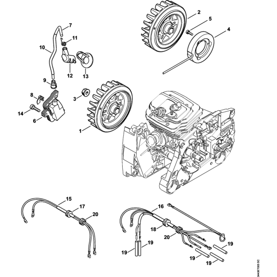 Ignition system & Wiring harness Assembly for Stihl MS461 Chainsaws