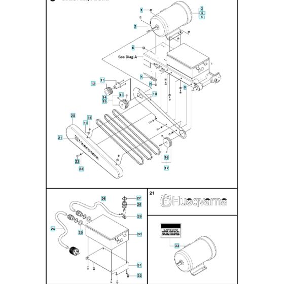 Motor, Pulley & Belts Assembly