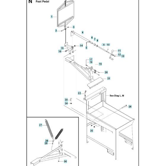 Pedals Assembly for Husqvarna