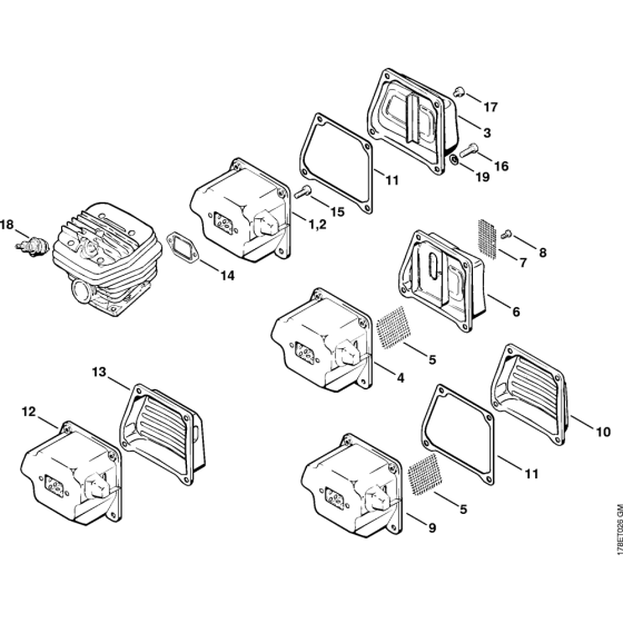 Muffler Assembly for Stihl MS660 Chainsaws