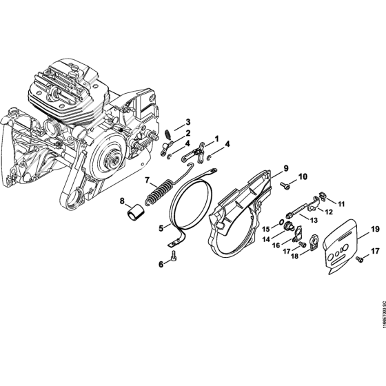 Chain brake & Chain tensioner Assembly for Stihl MS661 MS661C Chainsaws