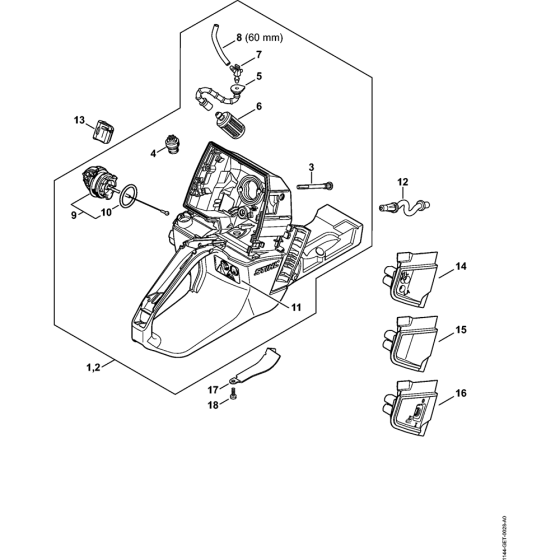 Tank housing Assembly for Stihl MS661 MS661C Chainsaws