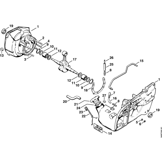 Crankcase Assembly for Stihl MS720 Chainsaws