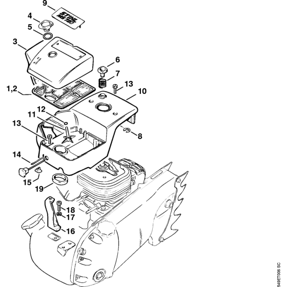 Shroud & Air filter Assembly for Stihl MS720 Chainsaws