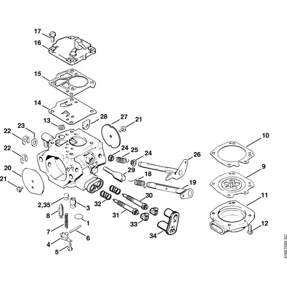 Carburetor HT-12 (09.2009) Assembly for Stihl MS880 Chainsaws