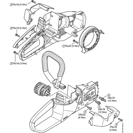 Tightening Torques Assembly for Stihl MSA 140 C-BQ Powerhead Cordless Chainsaw