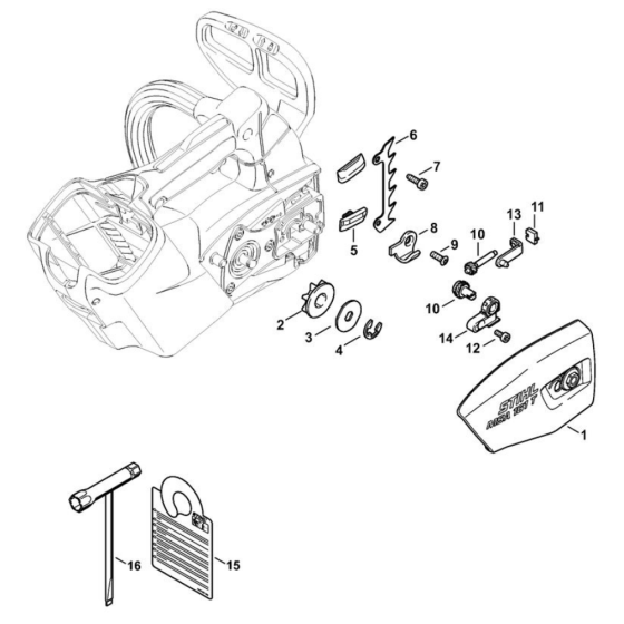 Chain sprocket cover for Stihl MSA 161 T Chainsaw