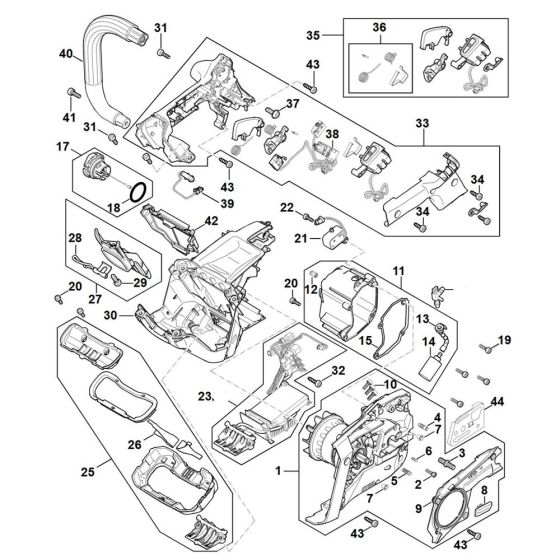 Motor, Handle Housing Assembly