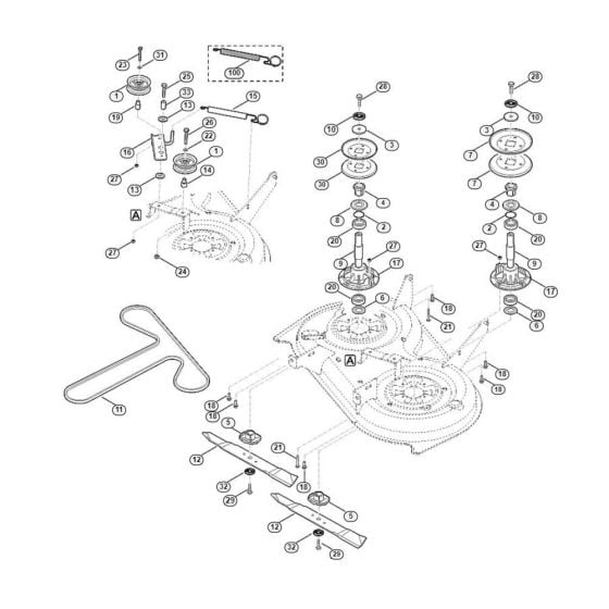 Blade Drive  for Stihl/ Viking MT 4097.0 SX Ride on Mowers