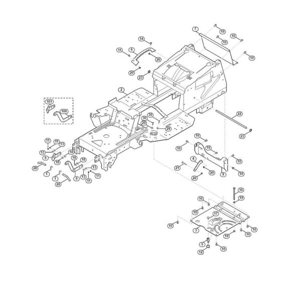 Frame  for Stihl/ Viking MT 4097.1 SX Ride on Mowers