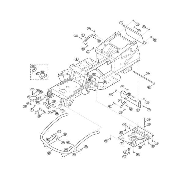 Frame  for Stihl/ Viking MT 4112.1 S Ride on Mowers