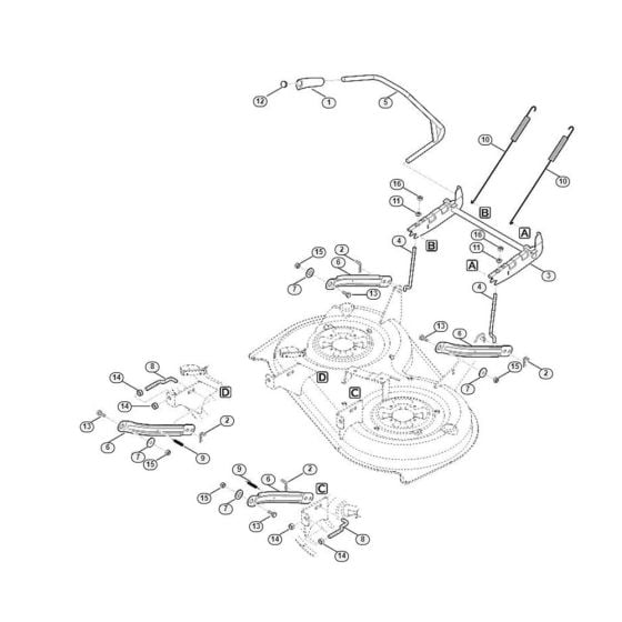 Height Adjustment  for Stihl/ Viking MT 4112.1 S Ride on Mowers