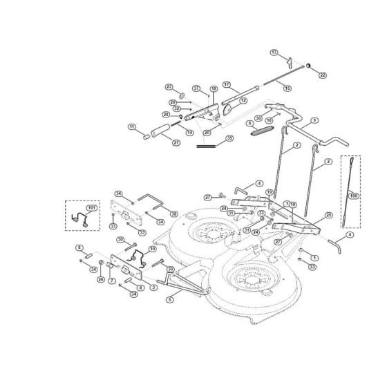 Height Adjustment  for Stihl/ Viking MT 5097.0 C Ride on Mowers