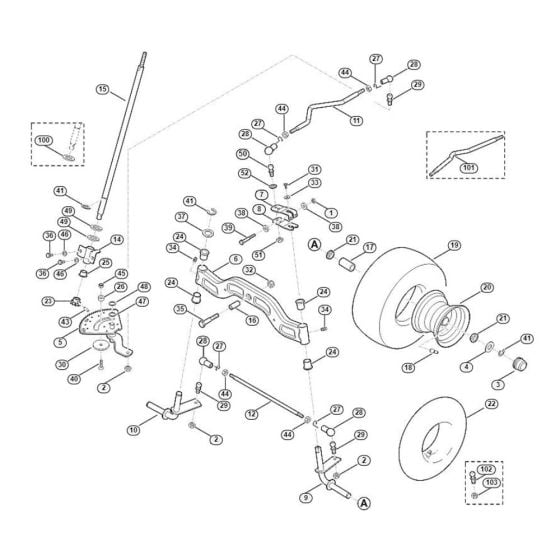 Steering, Front Wheel for Stihl/ Viking MT 5097.0 G Ride on Mowers