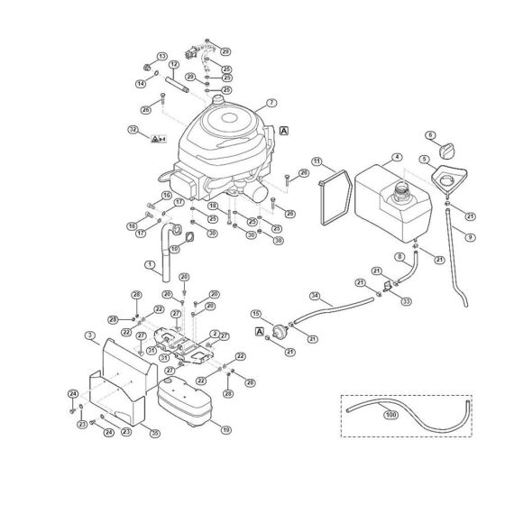 Engine, Tank for Stihl/ Viking MT 5097.0 G Ride on Mowers