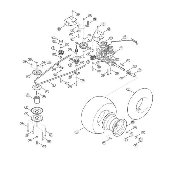 Gearbox, Rear Wheel for Stihl/ Viking MT 5097.0 K Ride on Mowers