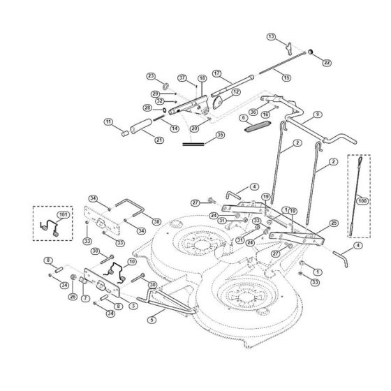 Height Adjusment  for Stihl/ Viking MT 5097.0 K Ride on Mowers