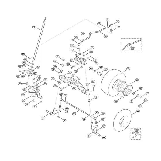 Steering, Front Wheel for Stihl/ Viking MT 5097.0 Z Ride on Mowers