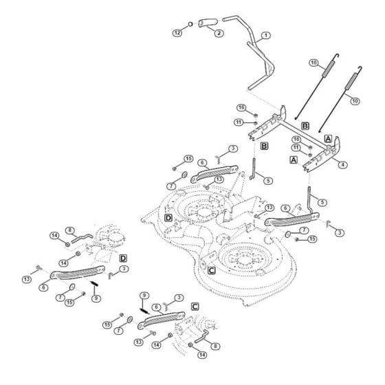 Height Adjustment  for Stihl/ Viking MT 5097.1 Ride on Mowers