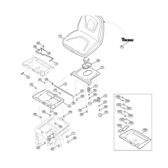 Seat for Stihl/ Viking MT 5097.1 C Ride on Mowers