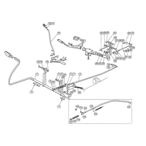 Brake and Gearbox Control-1 for Stihl/ Viking MT 580 Ride on Mowers