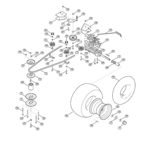 Gearbox, Rear Wheel for Stihl/ Viking MT 6112.0 C Ride on Mowers