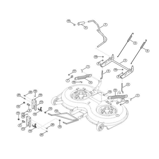 Height Adjustment  for Stihl/ Viking MT 6112.1 C Ride on Mowers