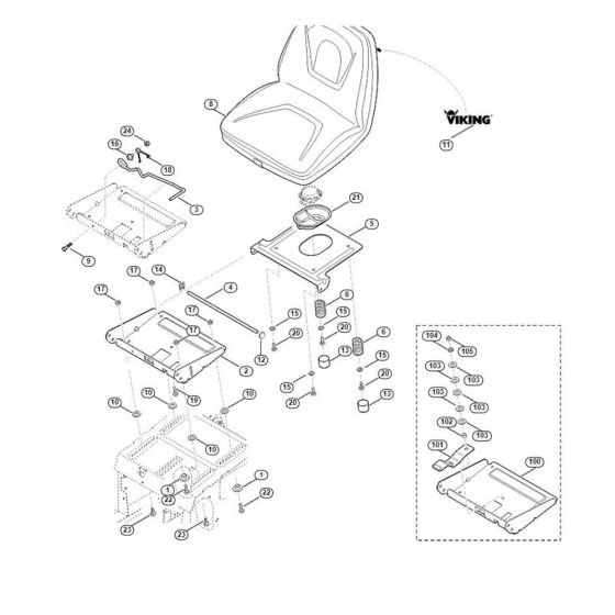 Seat for Stihl/ Viking MT 6112.1 C Ride on Mowers